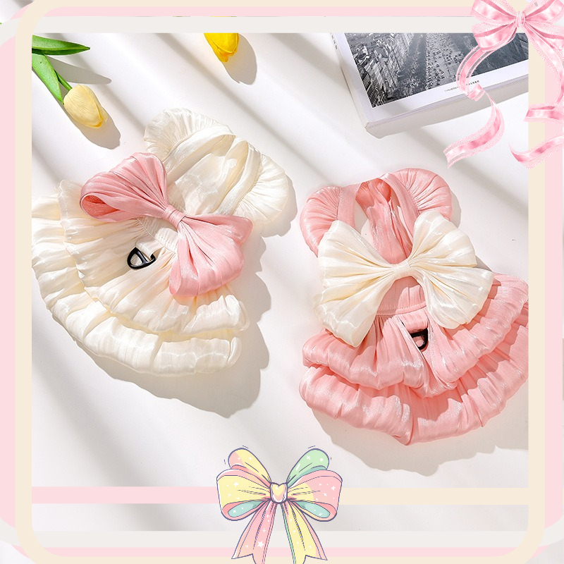 Baby Clothing Yarn - ชุดเจ้าหญิงสำหรับแมว ชุดผ้าตุ๊กตา เสื้อผ้าสัตว์เลี้ยง ชุดฤดูร้อนบางเบา ชุดแมวสำหรับกิจกรรมกลางแจ้ง อุปกรณ์เสื้อผ้า