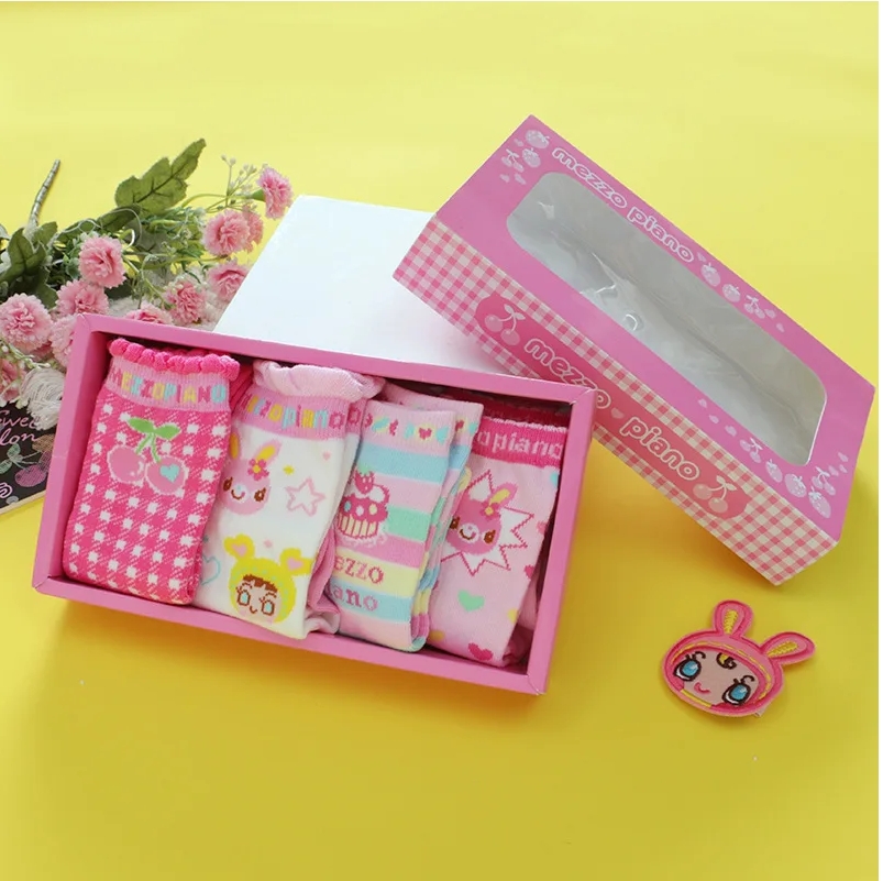 Baby Clothing Embroidery - ถุงเท้าเด็กผู้หญิงลายการ์ตูนญี่ปุ่นน่ารักหวานแหววลายกระต่ายปักสไตล์แฟรี่คอร์ Y2k เสื้อผ้าเด็กผู้หญิง