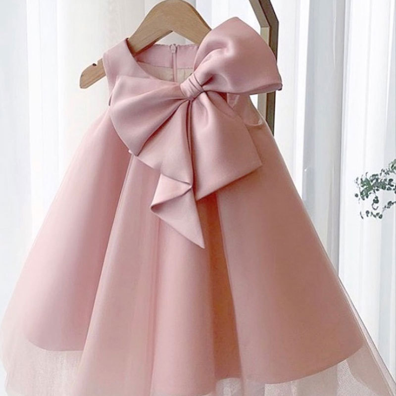 Baby Clothing Set - ฤดูร้อนโบว์ใหญ่ชุดเด็กผู้หญิง 1st Birthday Party งานแต่งงานชุดสําหรับสาวเจ้าหญิงชุดราตรีเด็กสาวเสื้อผ้า