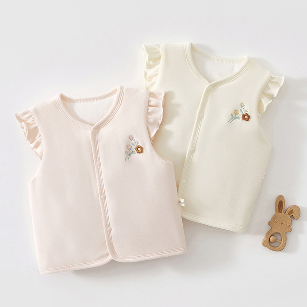 Baby Clothing Embroidery - เสื้อกั๊กเด็กทารกผ้าควิลท์ฤดูใบไม้ร่วงฤดูหนาวเสื้อผ้าเด็กทารกรัฟเฟิลดอกไม้เย็บปักถักร้อยเจ้าหญิงคริสต์มาสเด็กเสื้อแจ๊กเก็ตเสื้อกั๊ก
