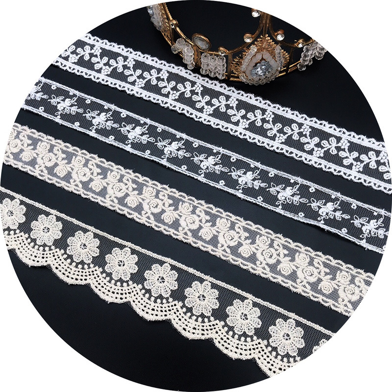 3 หลา/Lot เย็บปักถักร้อยสีขาว  - Baby Clothing Embroidery บทวิจารณ์และราคา